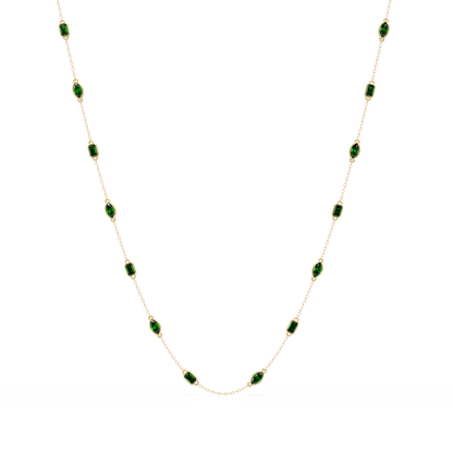 2.8 CTW Marquise & Emerald Colorstone Necklace – CAD image 7