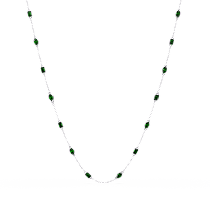 2.8 CTW Marquise & Emerald Colorstone Necklace – CAD image 8