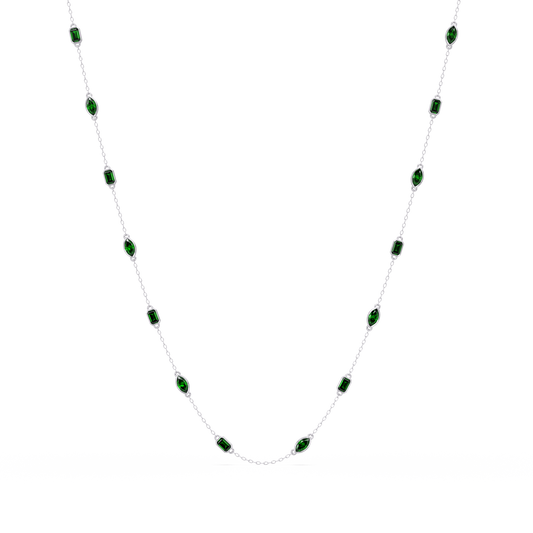 2.8 CTW Marquise & Emerald Colorstone Necklace – CAD image 8