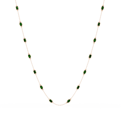 2.8 CTW Marquise & Emerald Colorstone Necklace – CAD image 9