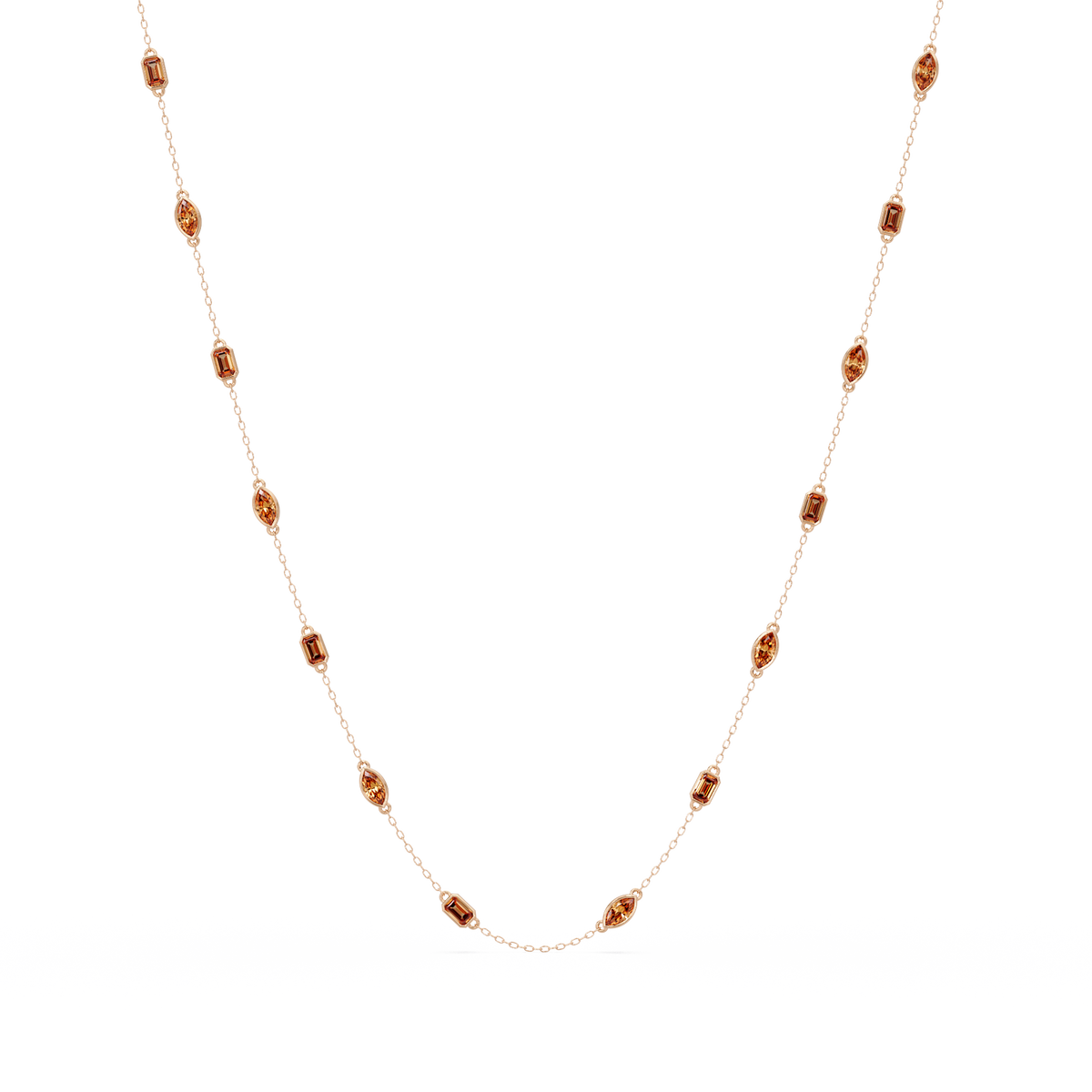 2.8 CTW Marquise & Emerald Colorstone Necklace – CAD image 10