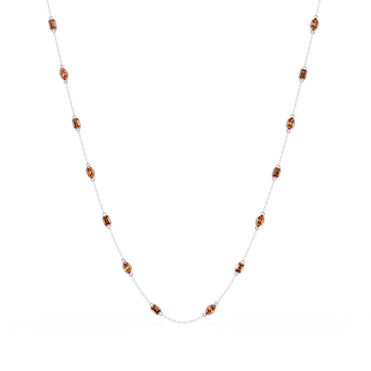 2.8 CTW Marquise & Emerald Colorstone Necklace – CAD image 11