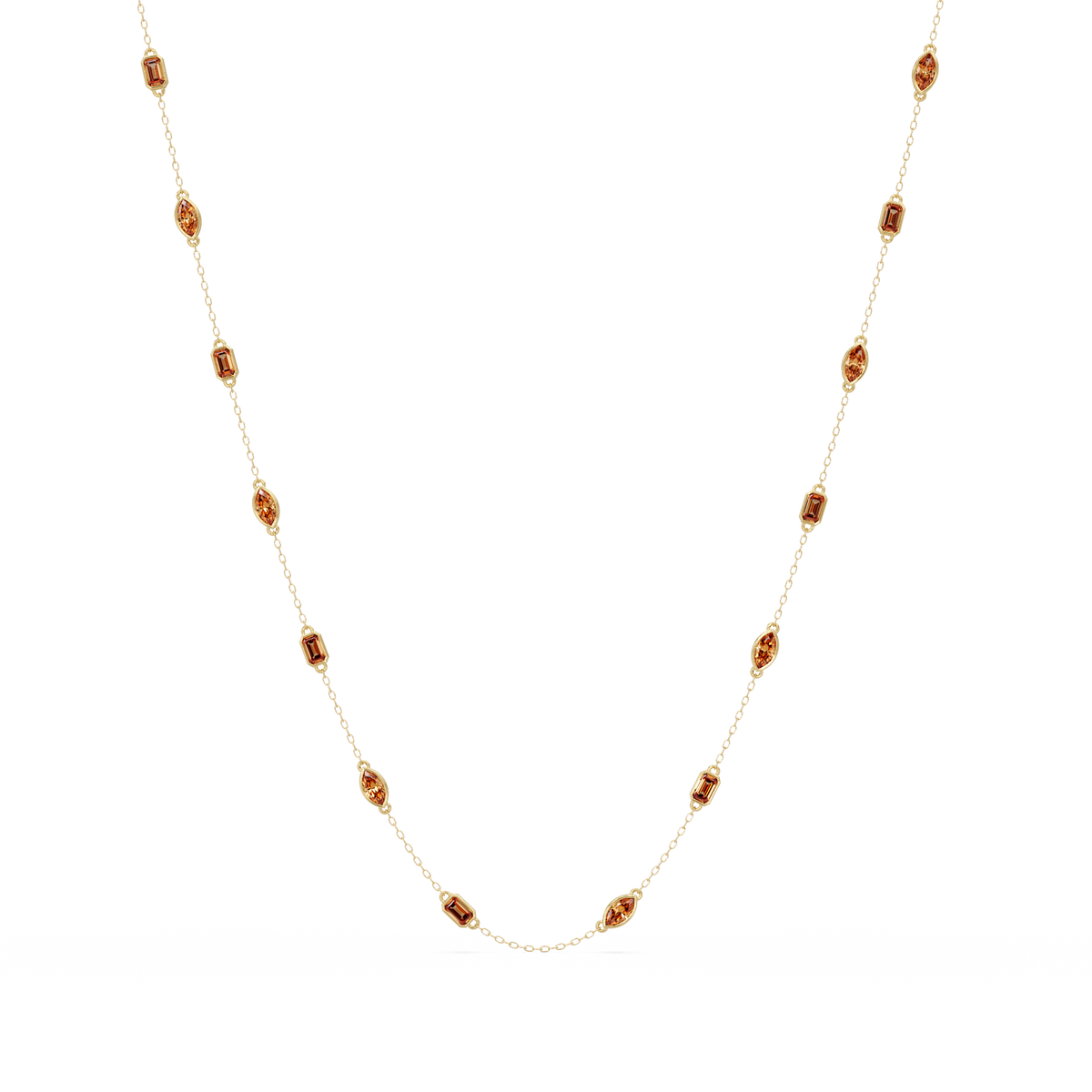 2.8 CTW Marquise & Emerald Colorstone Necklace – CAD image 12