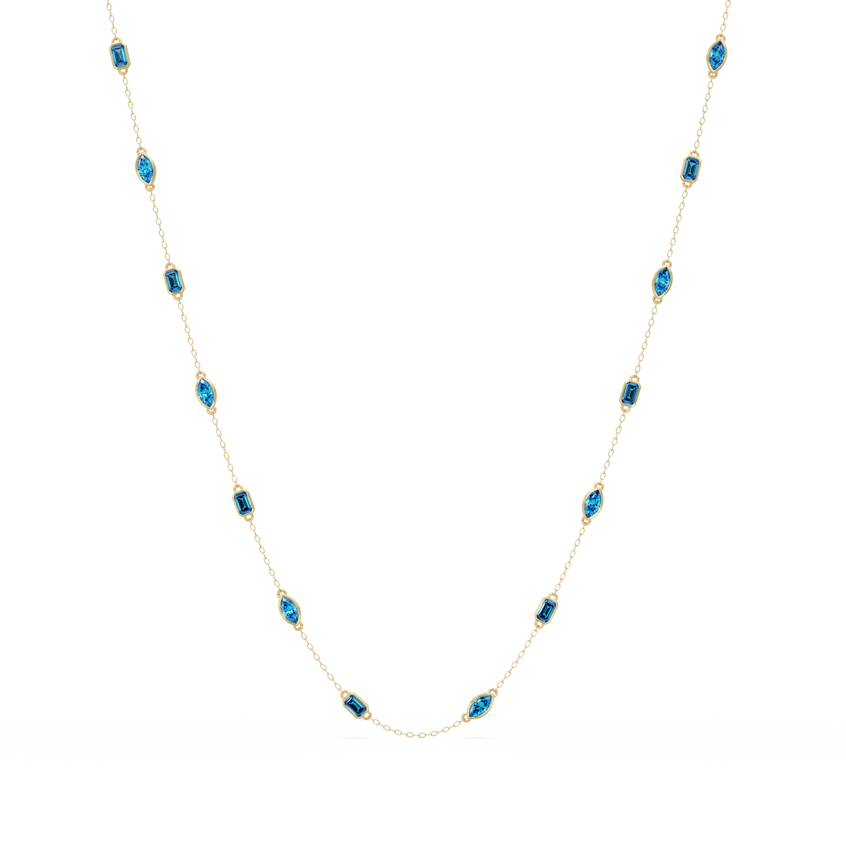 2.8 CTW Marquise & Emerald Colorstone Necklace – CAD image 13
