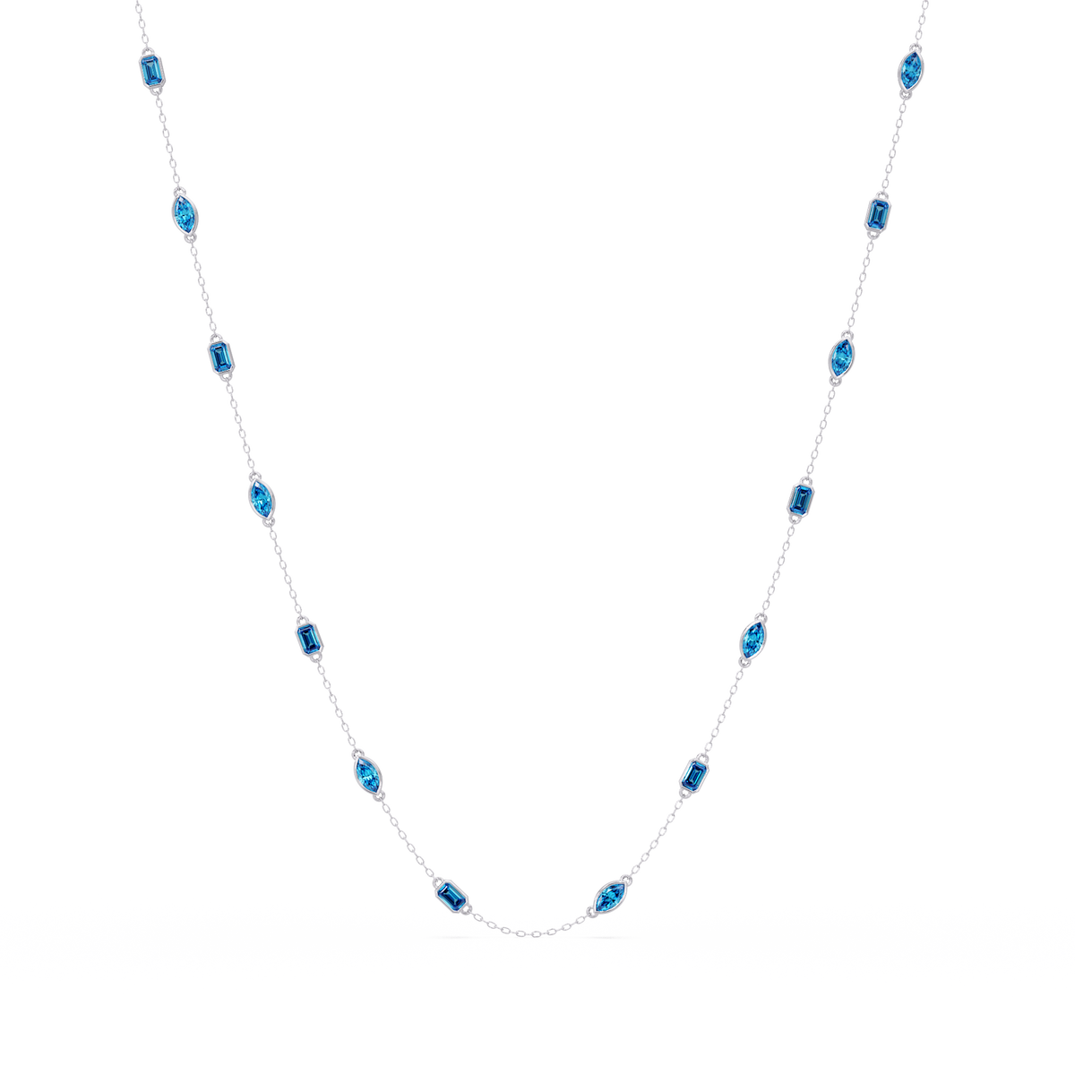 2.8 CTW Marquise & Emerald Colorstone Necklace – CAD image 14