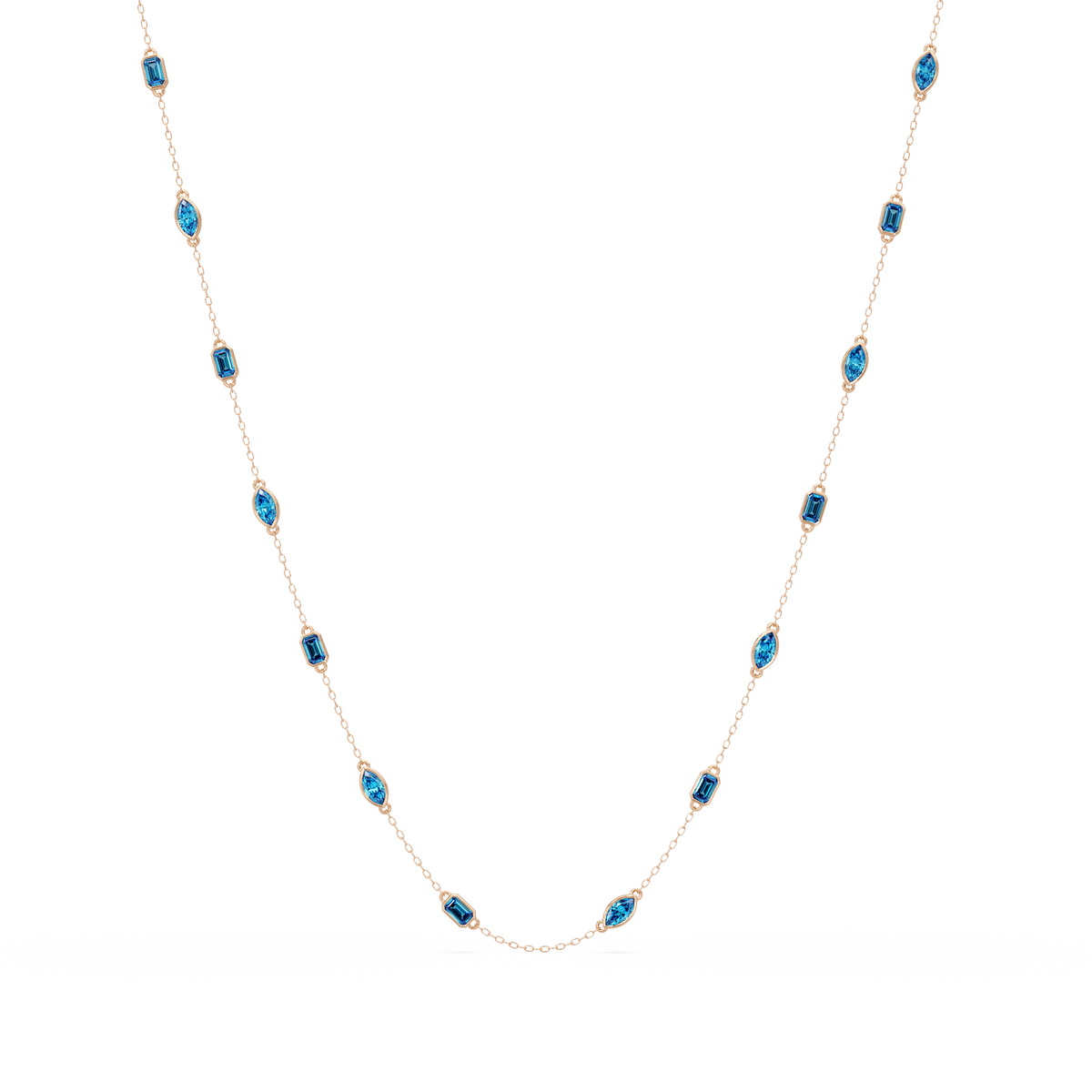 2.8 CTW Marquise & Emerald Colorstone Necklace – CAD image 15