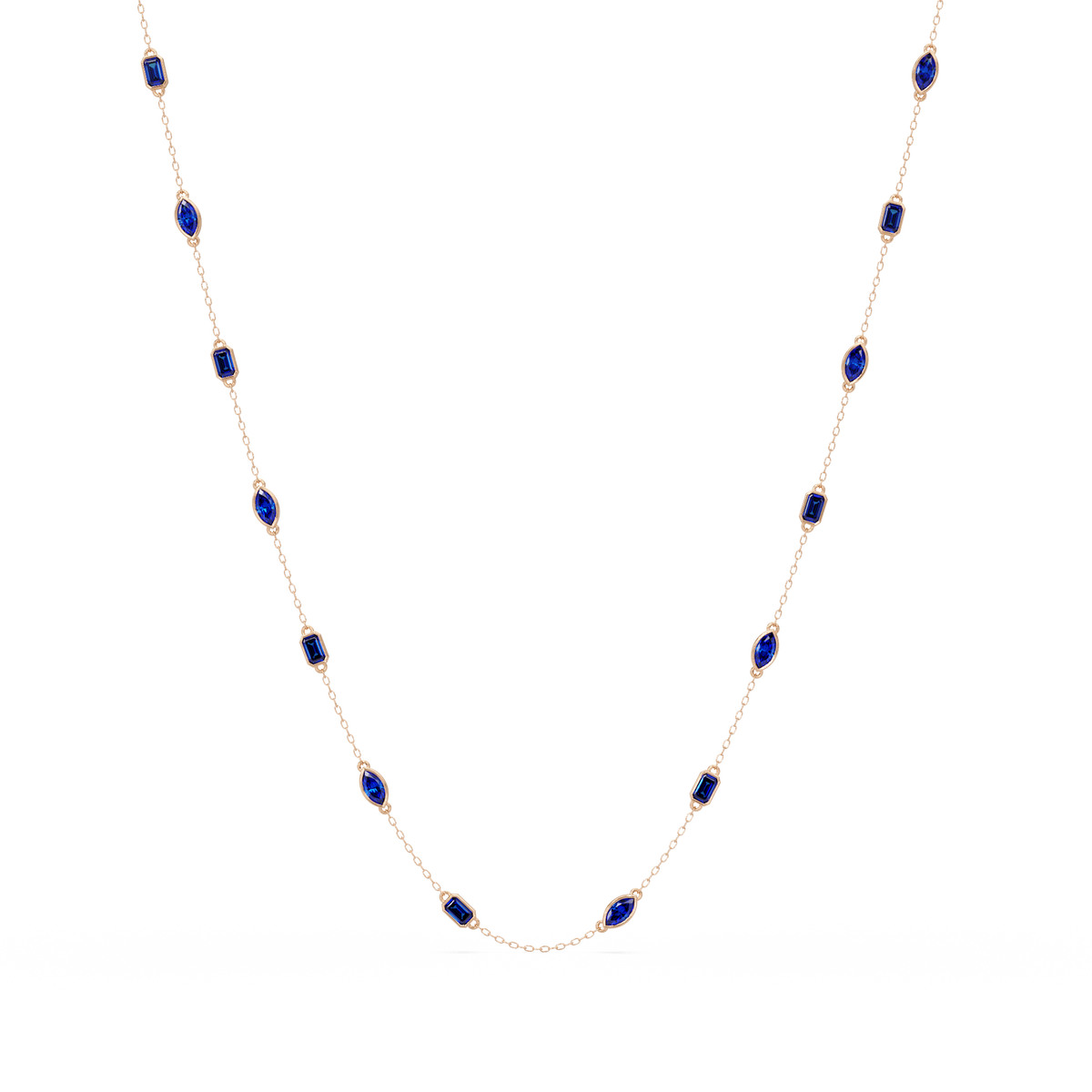 2.8 CTW Marquise & Emerald Colorstone Necklace – CAD image 16