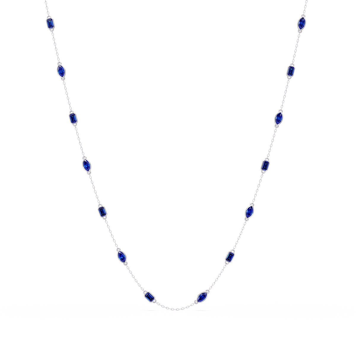 2.8 CTW Marquise & Emerald Colorstone Necklace – CAD image 17