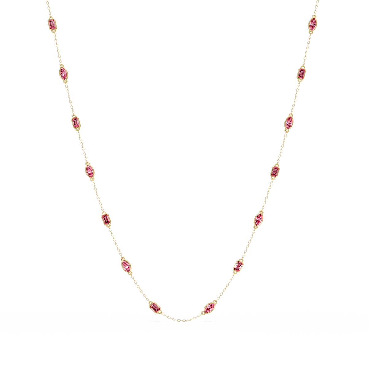 2.8 CTW Marquise & Emerald Colorstone Necklace – CAD image 19