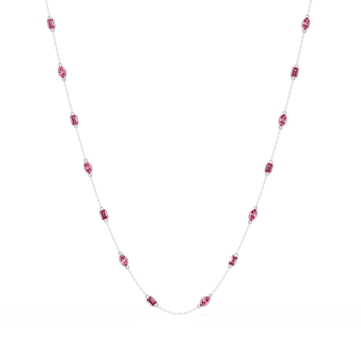 2.8 CTW Marquise & Emerald Colorstone Necklace – CAD image 20