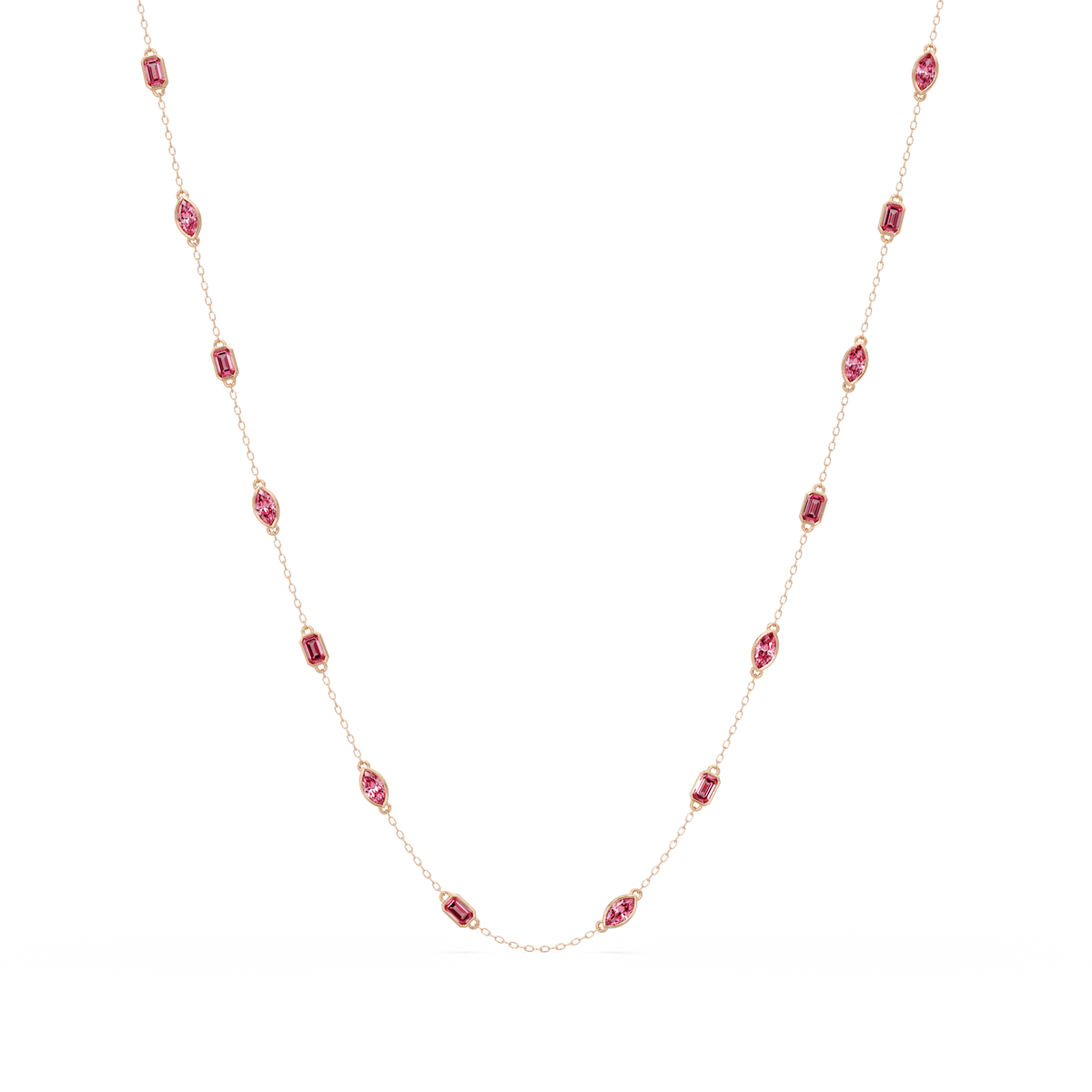 2.8 CTW Marquise & Emerald Colorstone Necklace – CAD image 21