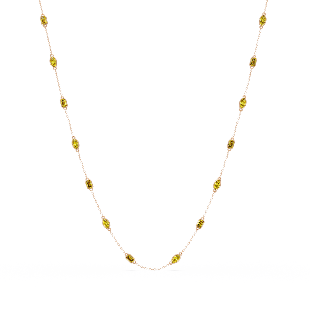 2.8 CTW Marquise & Emerald Colorstone Necklace – CAD image 23