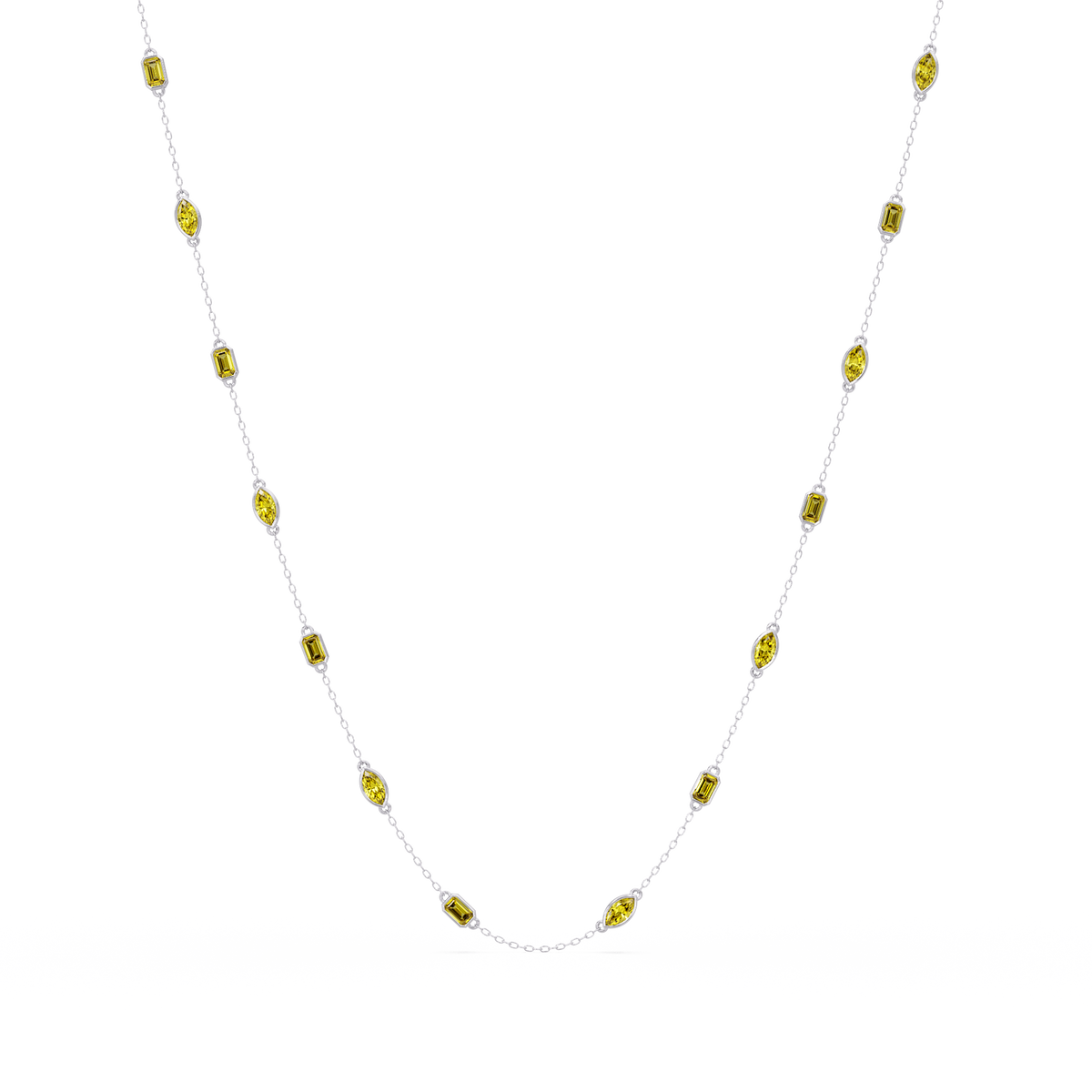 2.8 CTW Marquise & Emerald Colorstone Necklace – CAD image 24