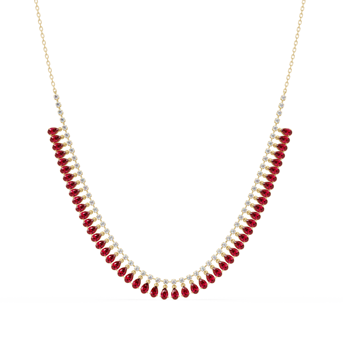 10.1 CTW Pear & Round Colorstone Necklace – CAD image 1