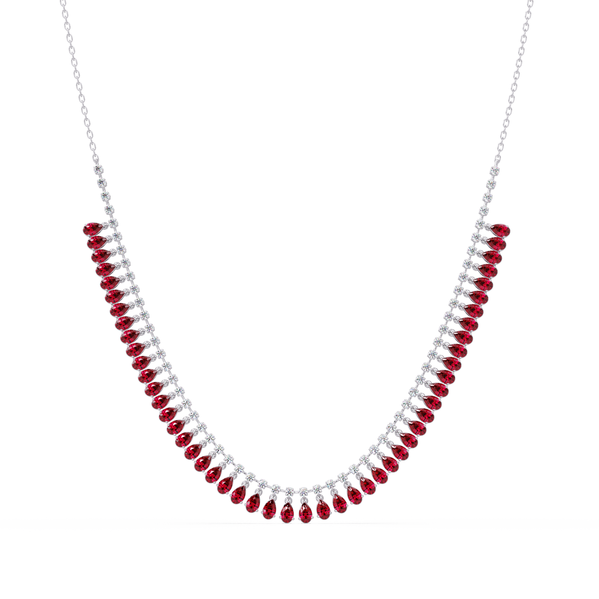 10.1 CTW Pear & Round Colorstone Necklace – CAD image 2