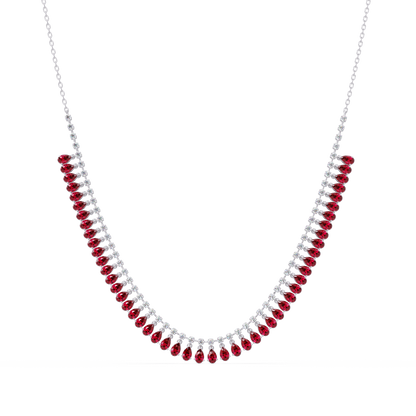 10.1 CTW Pear & Round Colorstone Necklace – CAD image 2