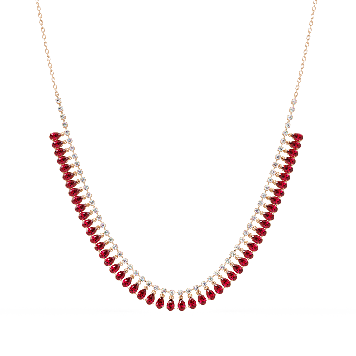 10.1 CTW Pear & Round Colorstone Necklace – CAD image 3