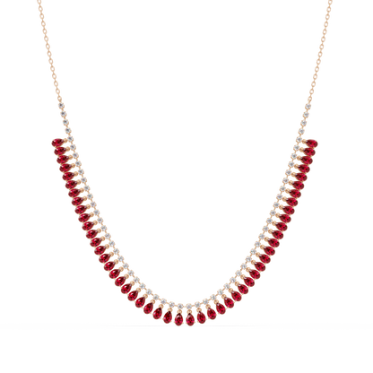 10.1 CTW Pear & Round Colorstone Necklace – CAD image 3