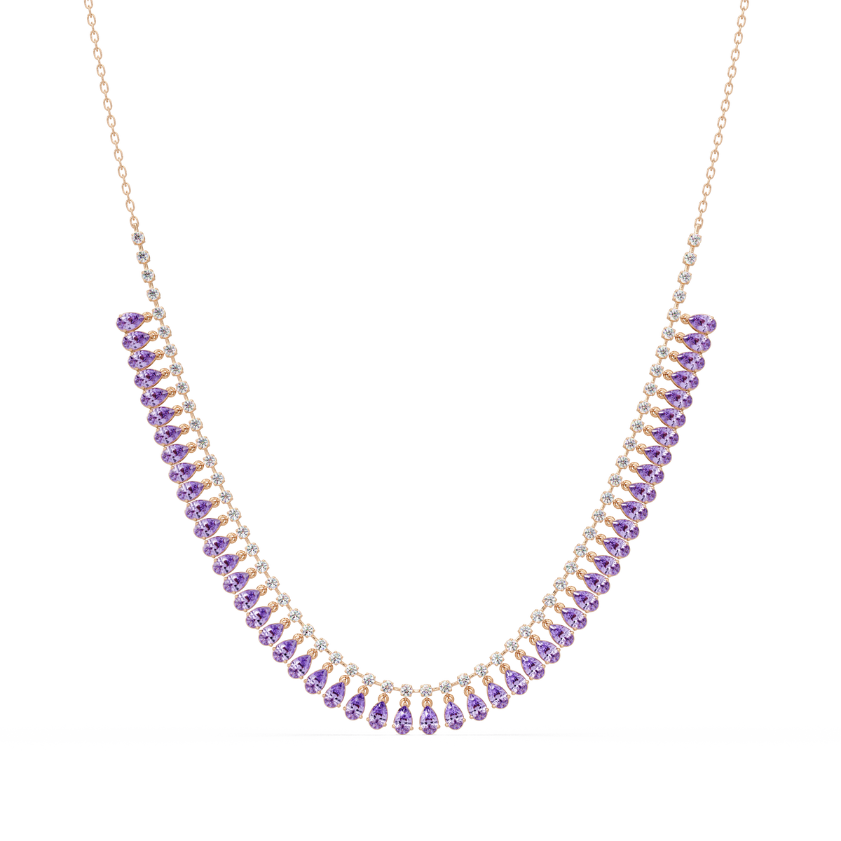10.1 CTW Pear & Round Colorstone Necklace – CAD image 4