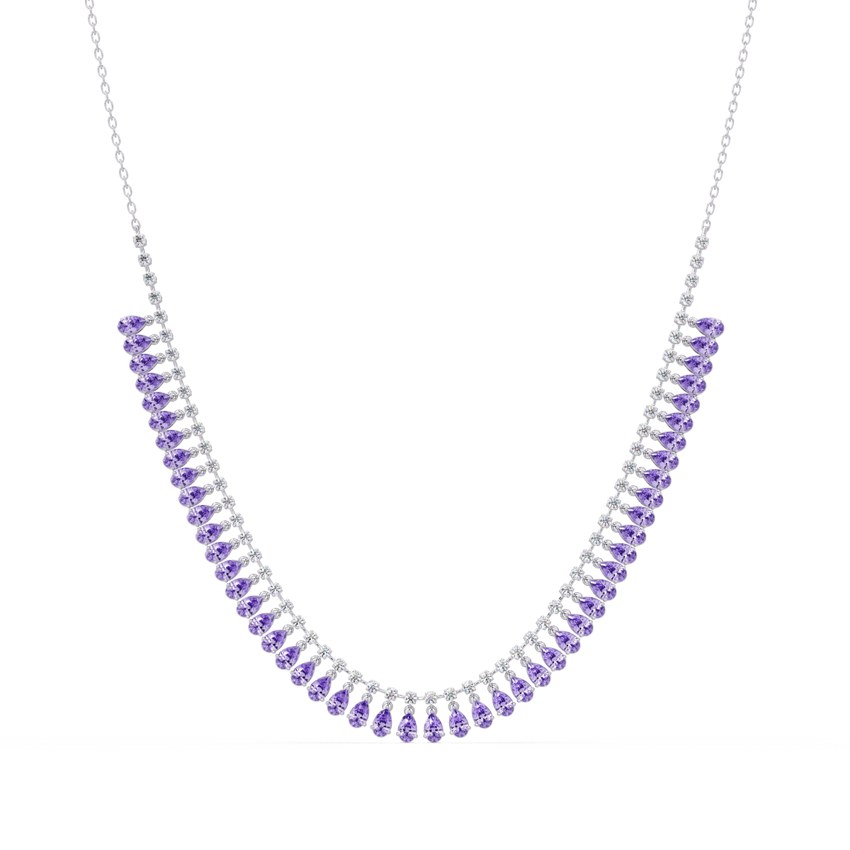 10.1 CTW Pear & Round Colorstone Necklace – CAD image 5
