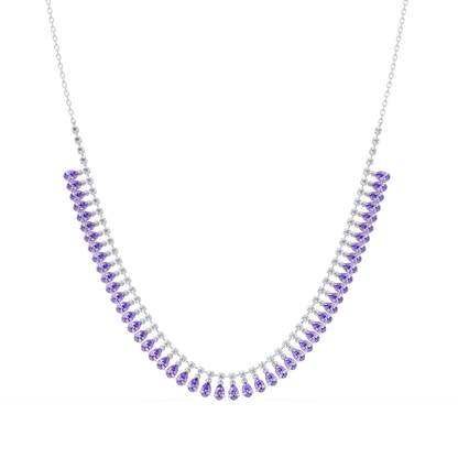 10.1 CTW Pear & Round Colorstone Necklace – CAD image 5