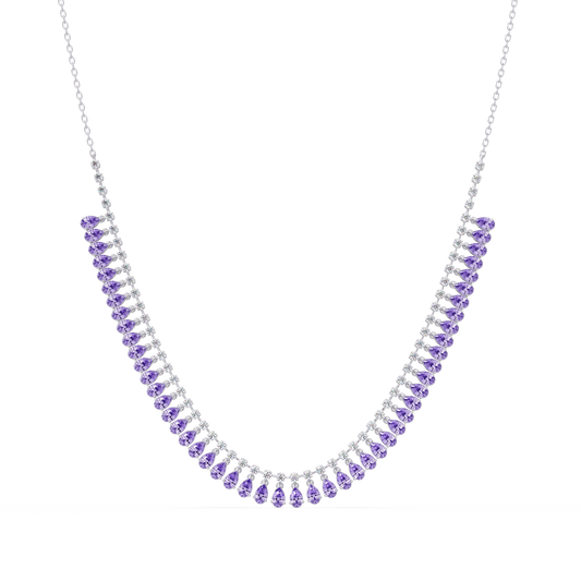 10.1 CTW Pear & Round Colorstone Necklace – CAD image 5