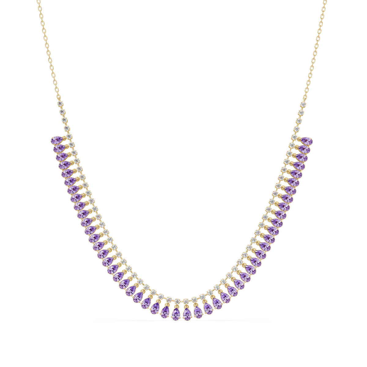 10.1 CTW Pear & Round Colorstone Necklace – CAD image 6