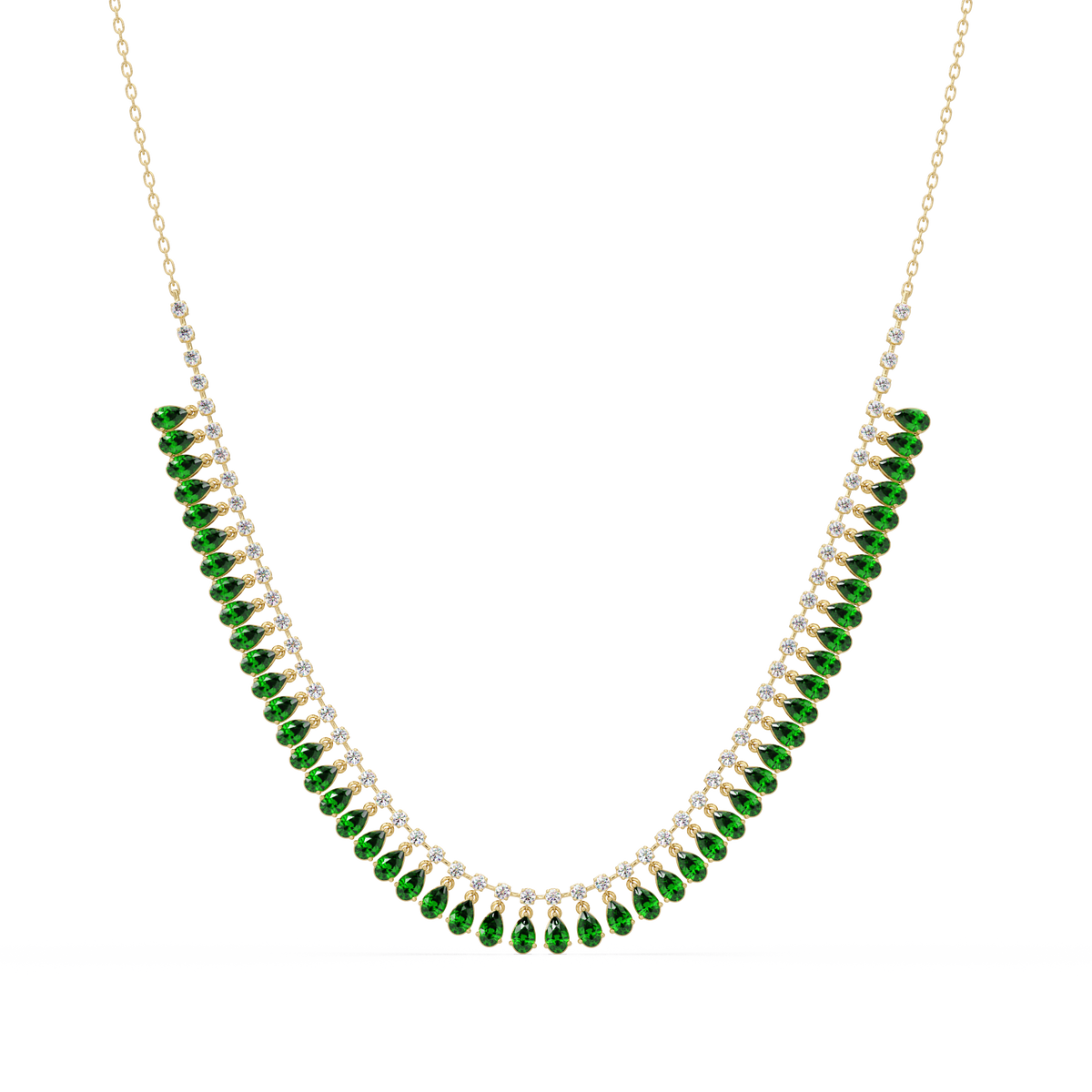 10.1 CTW Pear & Round Colorstone Necklace – CAD image 7