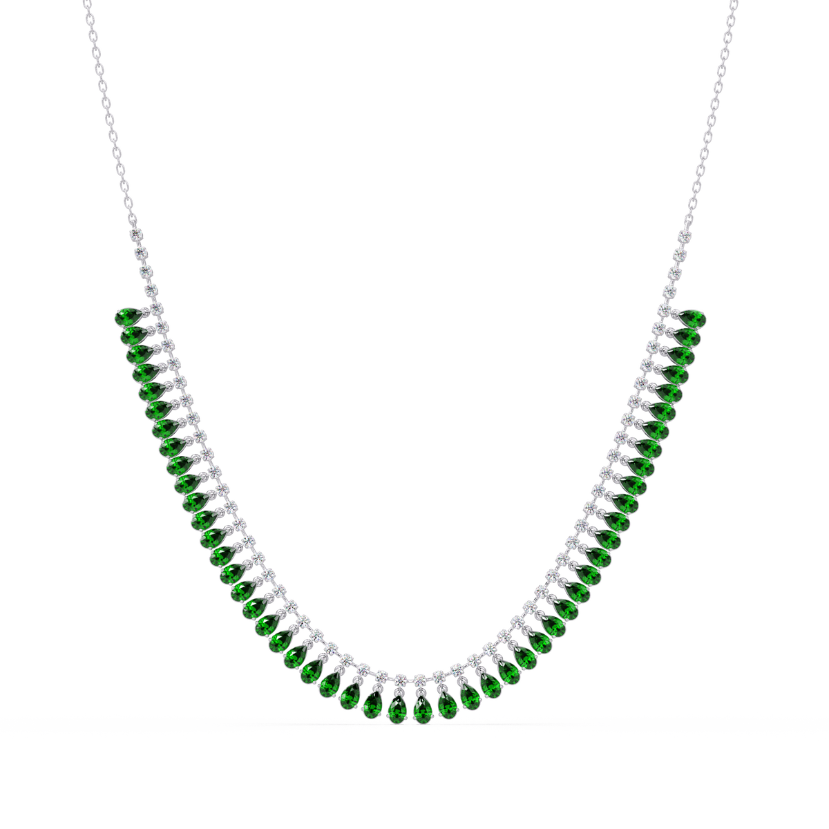 10.1 CTW Pear & Round Colorstone Necklace – CAD image 8