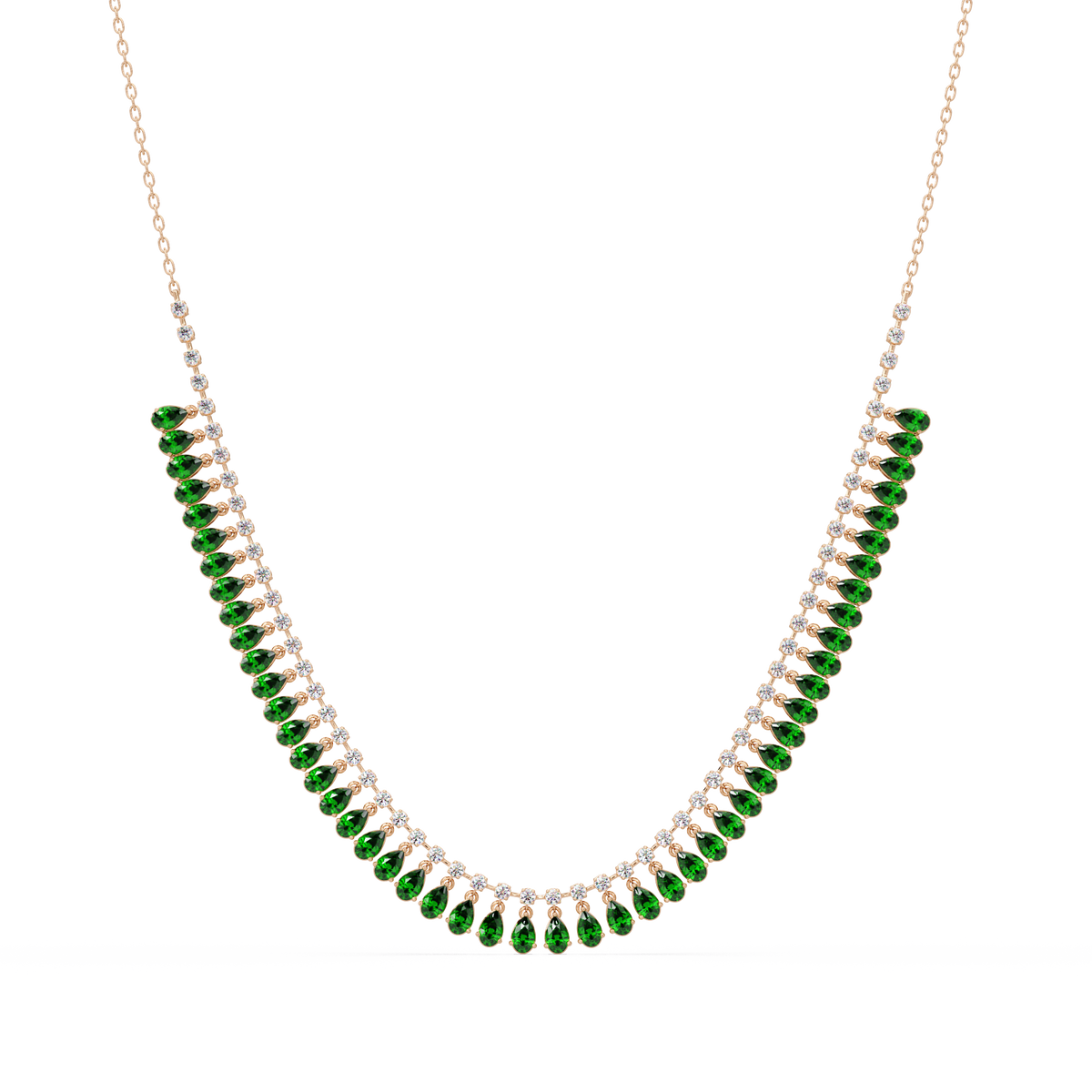 10.1 CTW Pear & Round Colorstone Necklace – CAD image 9