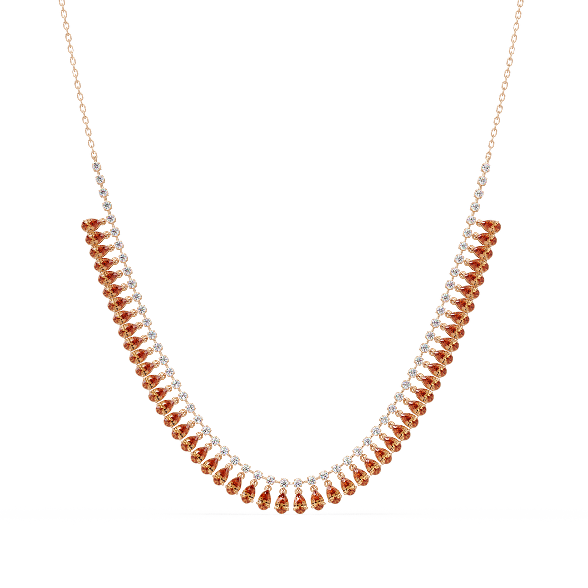 10.1 CTW Pear & Round Colorstone Necklace – CAD image 10