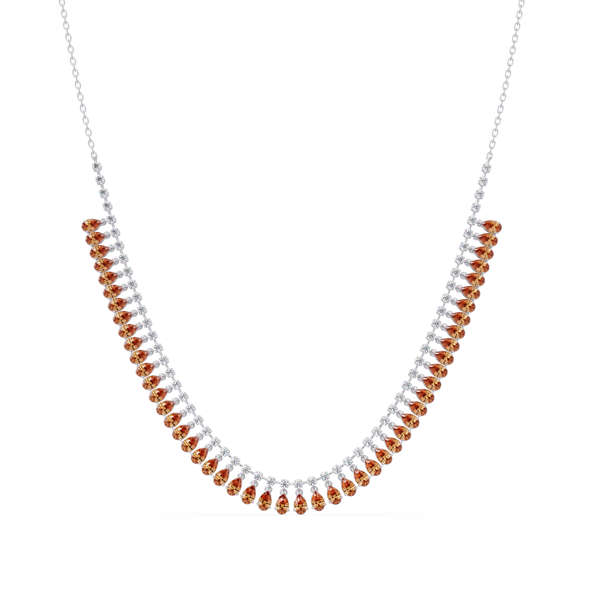 10.1 CTW Pear & Round Colorstone Necklace – CAD image 11