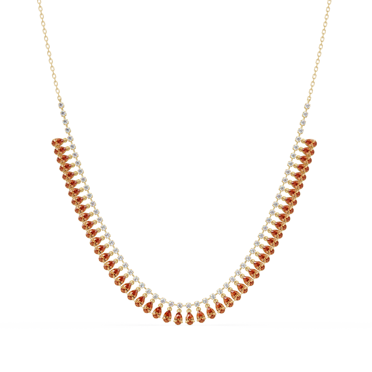 10.1 CTW Pear & Round Colorstone Necklace – CAD image 12