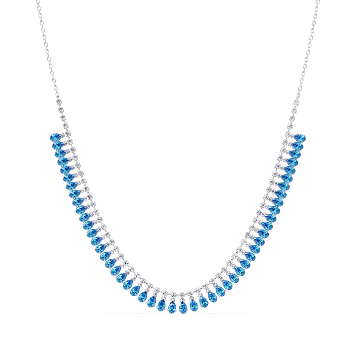 10.1 CTW Pear & Round Colorstone Necklace – CAD image 13