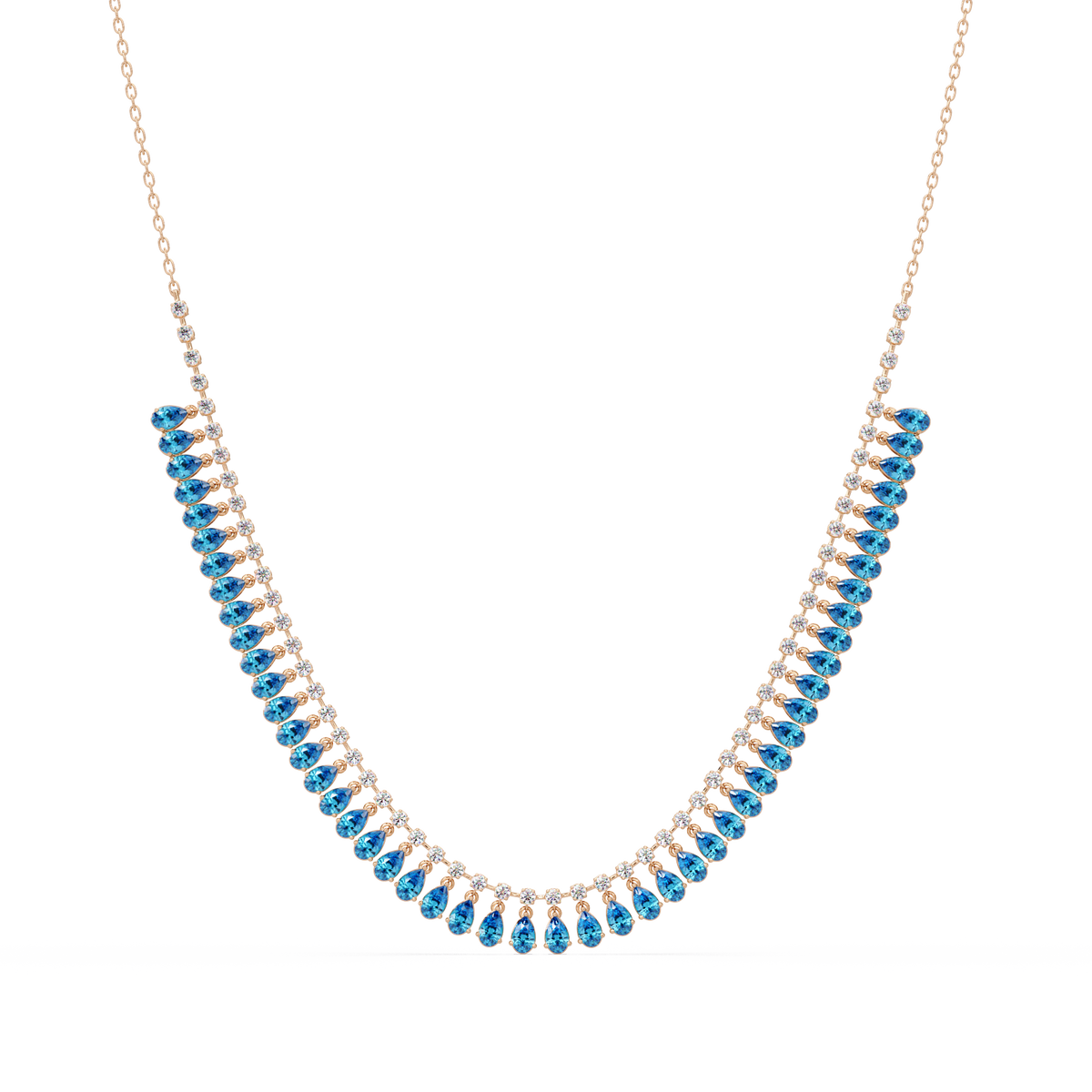 10.1 CTW Pear & Round Colorstone Necklace – CAD image 14