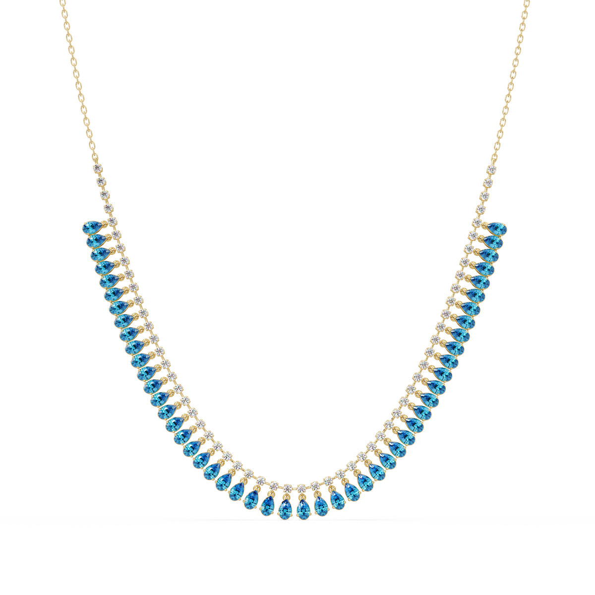 10.1 CTW Pear & Round Colorstone Necklace – CAD image 15