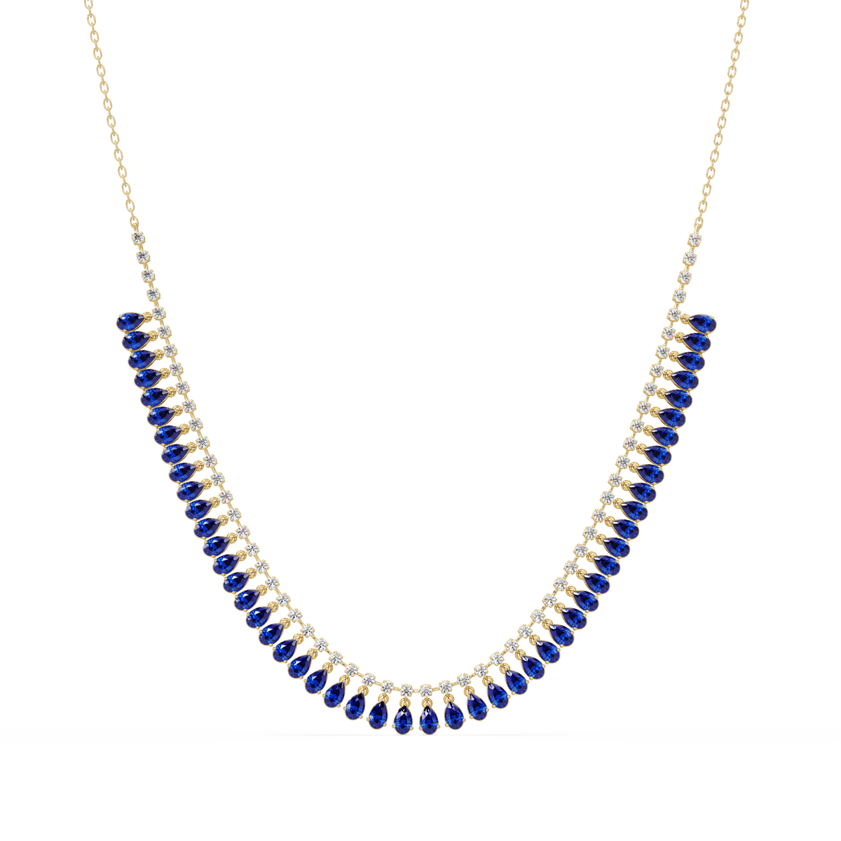 10.1 CTW Pear & Round Colorstone Necklace – CAD image 16