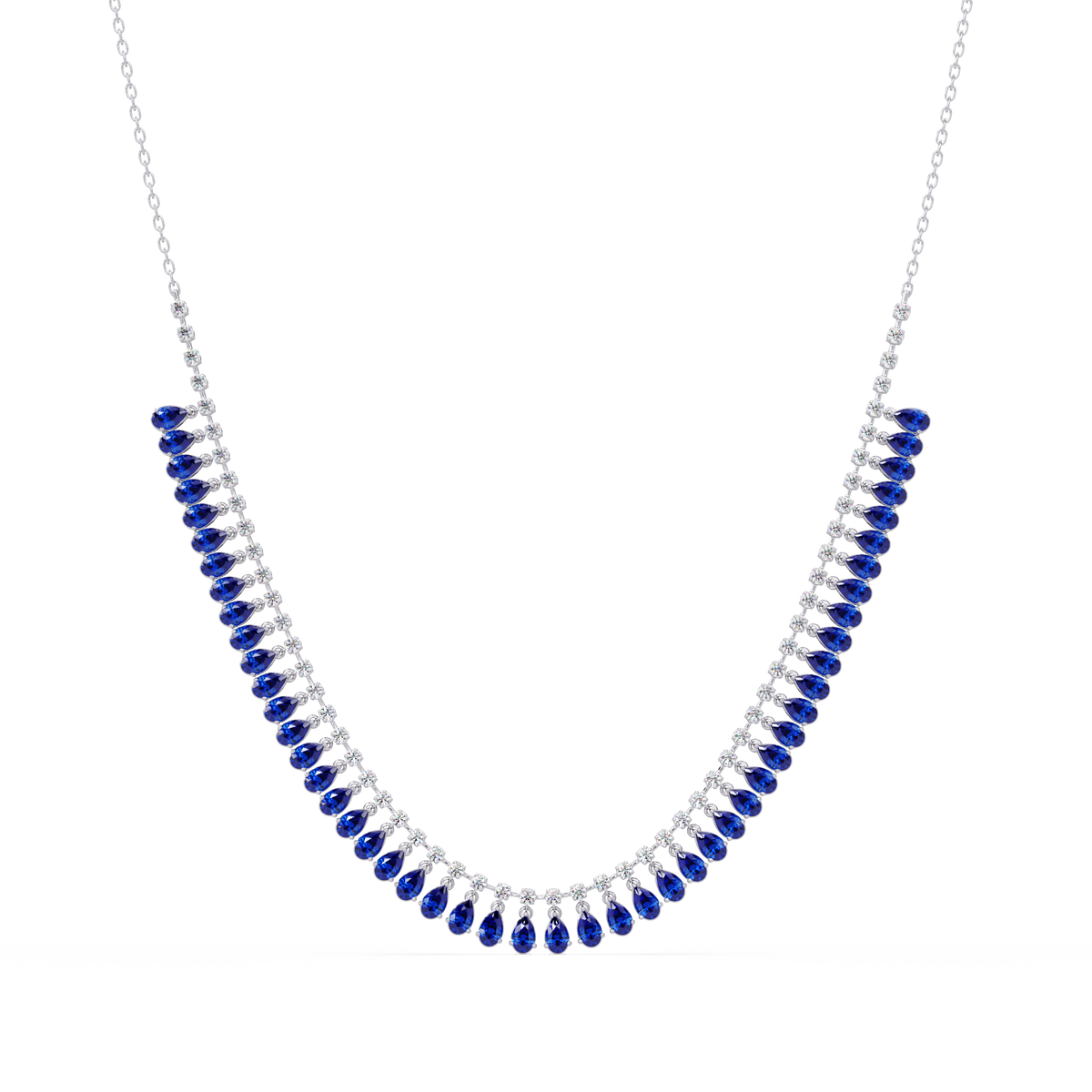 10.1 CTW Pear & Round Colorstone Necklace – CAD image 17