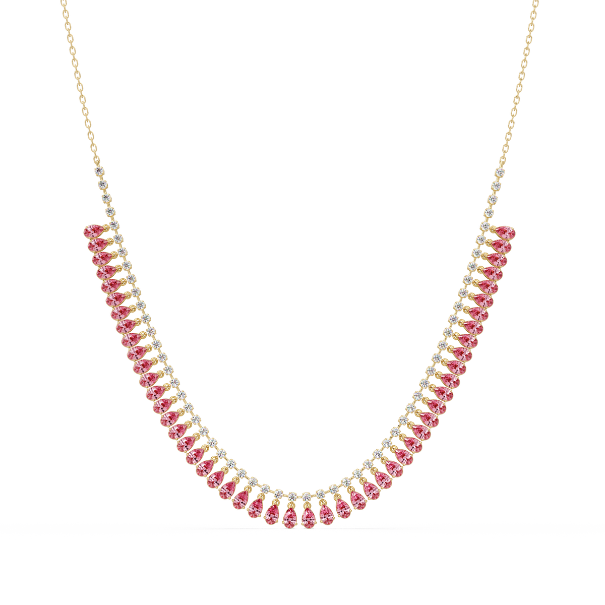 10.1 CTW Pear & Round Colorstone Necklace – CAD image 21
