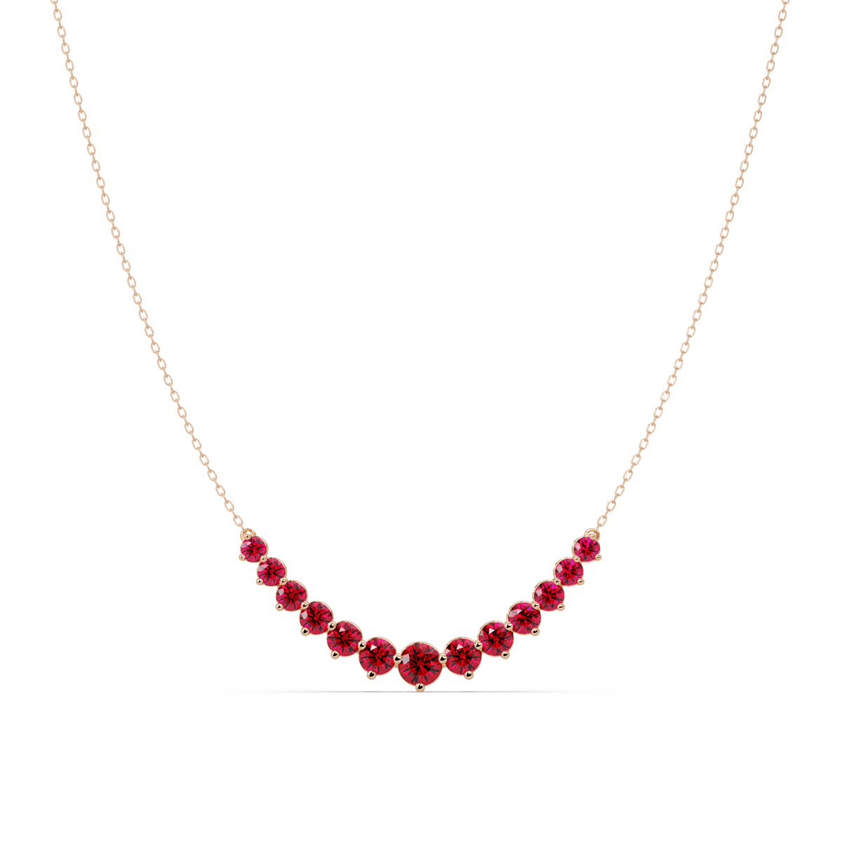 5.6 CTW Graduated Round Colorstone Necklace – CAD image 1