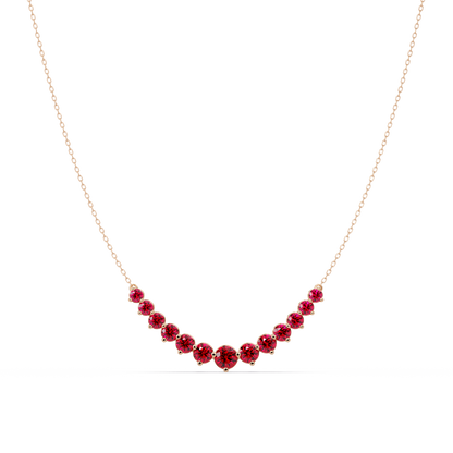 5.6 CTW Graduated Round Colorstone Necklace – CAD image 1