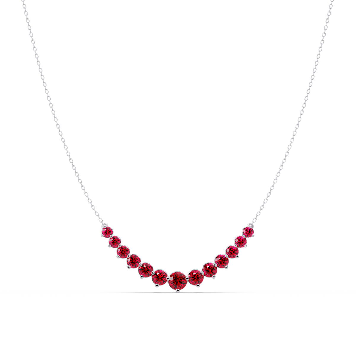 5.6 CTW Graduated Round Colorstone Necklace – CAD image 2