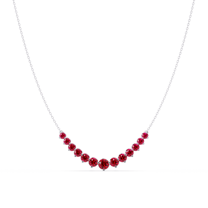 5.6 CTW Graduated Round Colorstone Necklace – CAD image 2