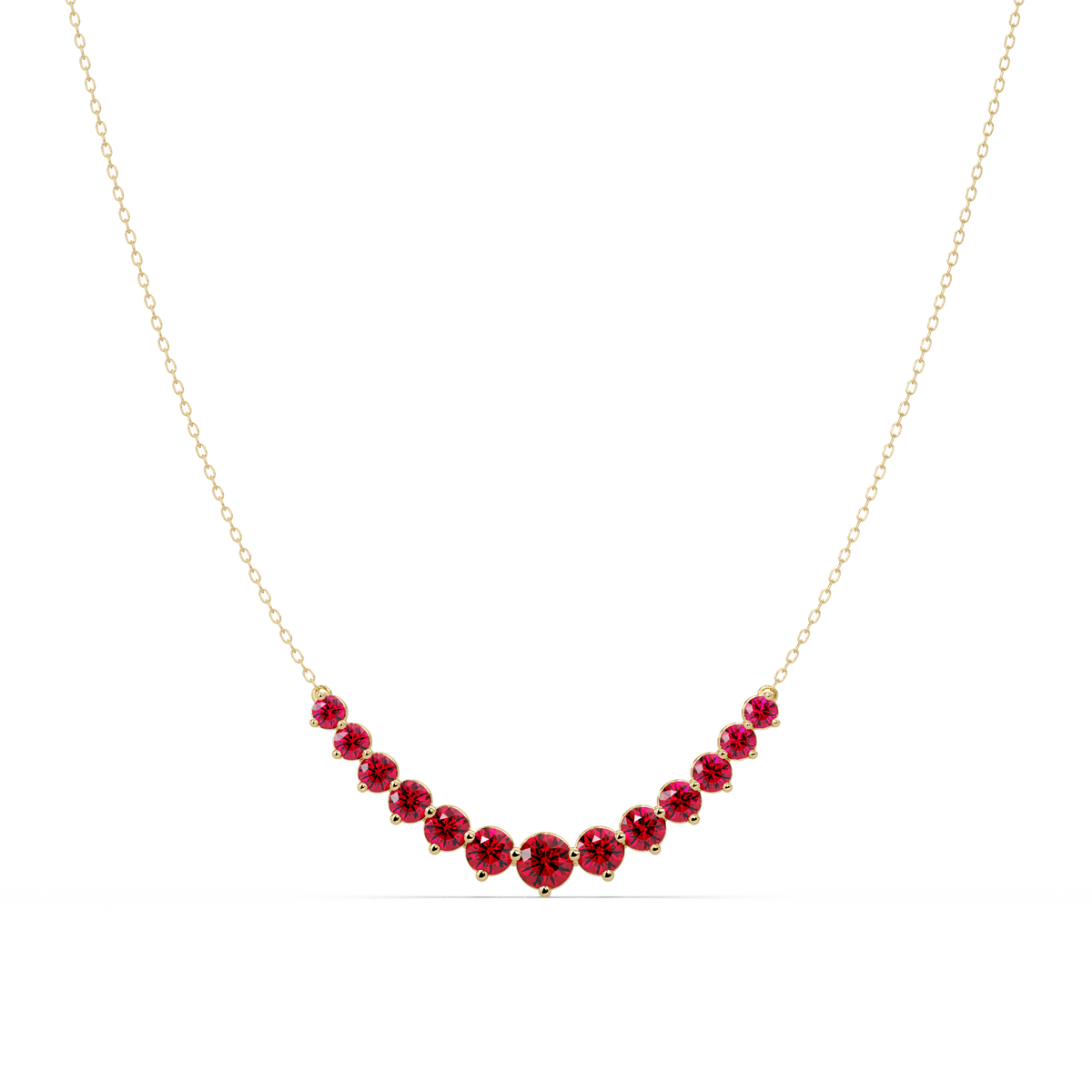 5.6 CTW Graduated Round Colorstone Necklace – CAD image 3