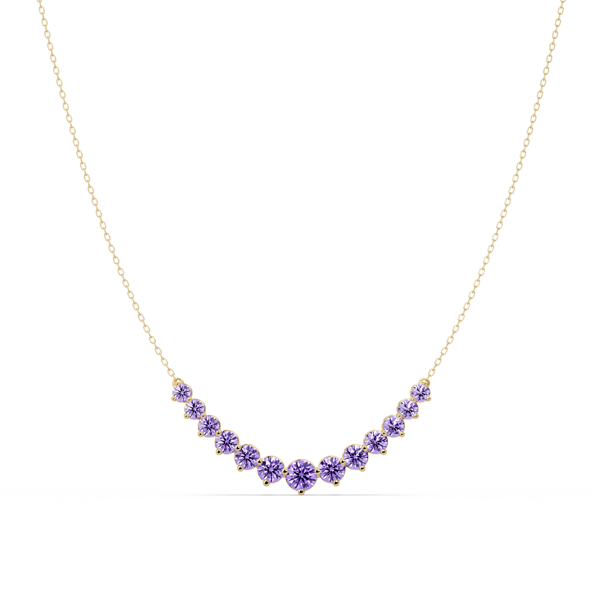5.6 CTW Graduated Round Colorstone Necklace – CAD image 4