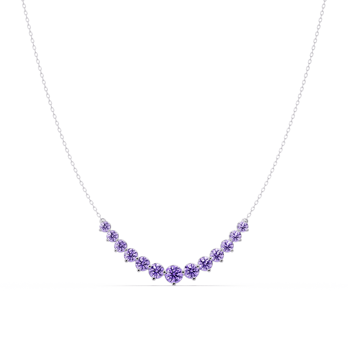 5.6 CTW Graduated Round Colorstone Necklace – CAD image 5