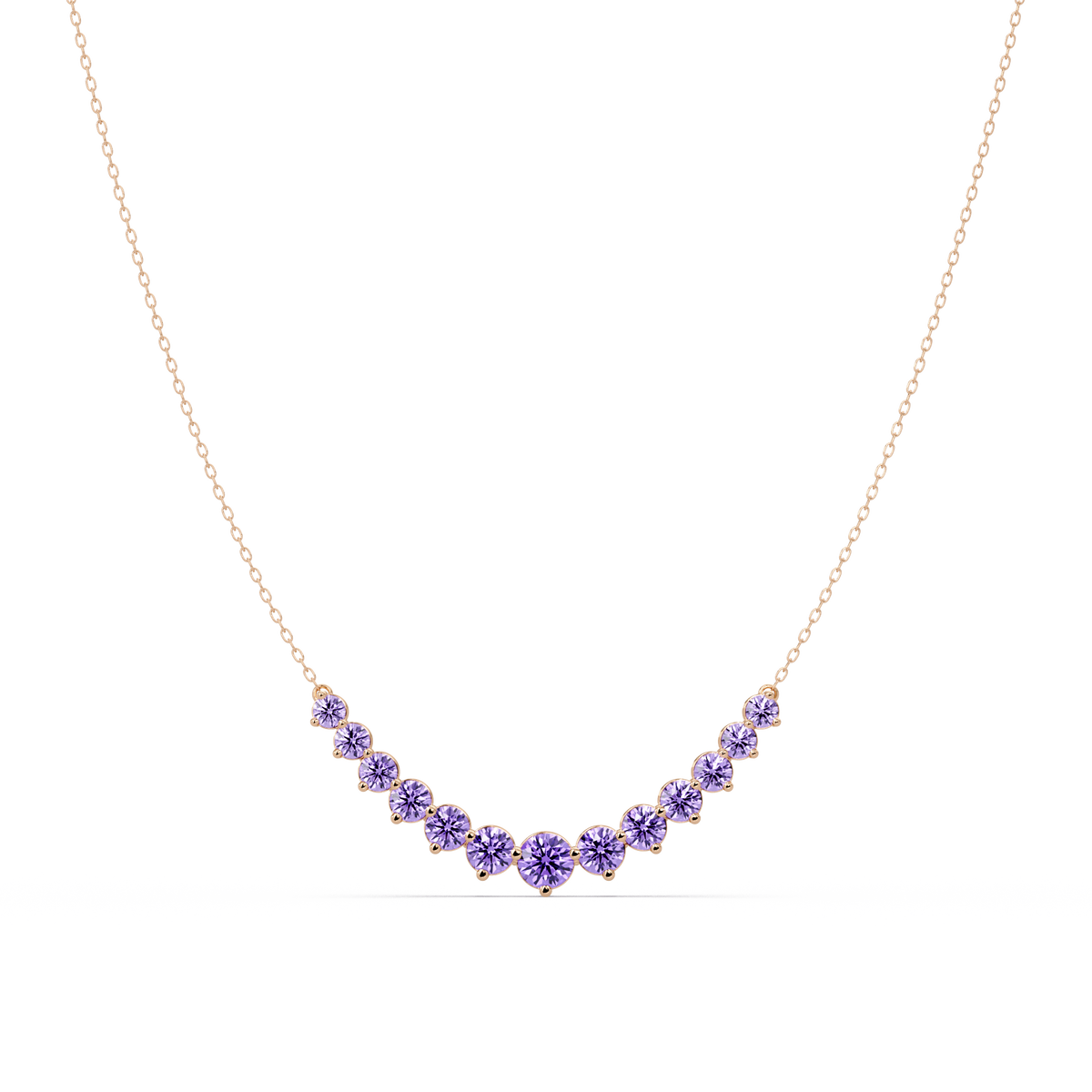 5.6 CTW Graduated Round Colorstone Necklace – CAD image 6