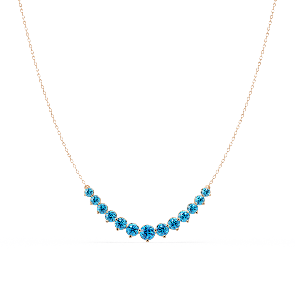 5.6 CTW Graduated Round Colorstone Necklace – CAD image 13