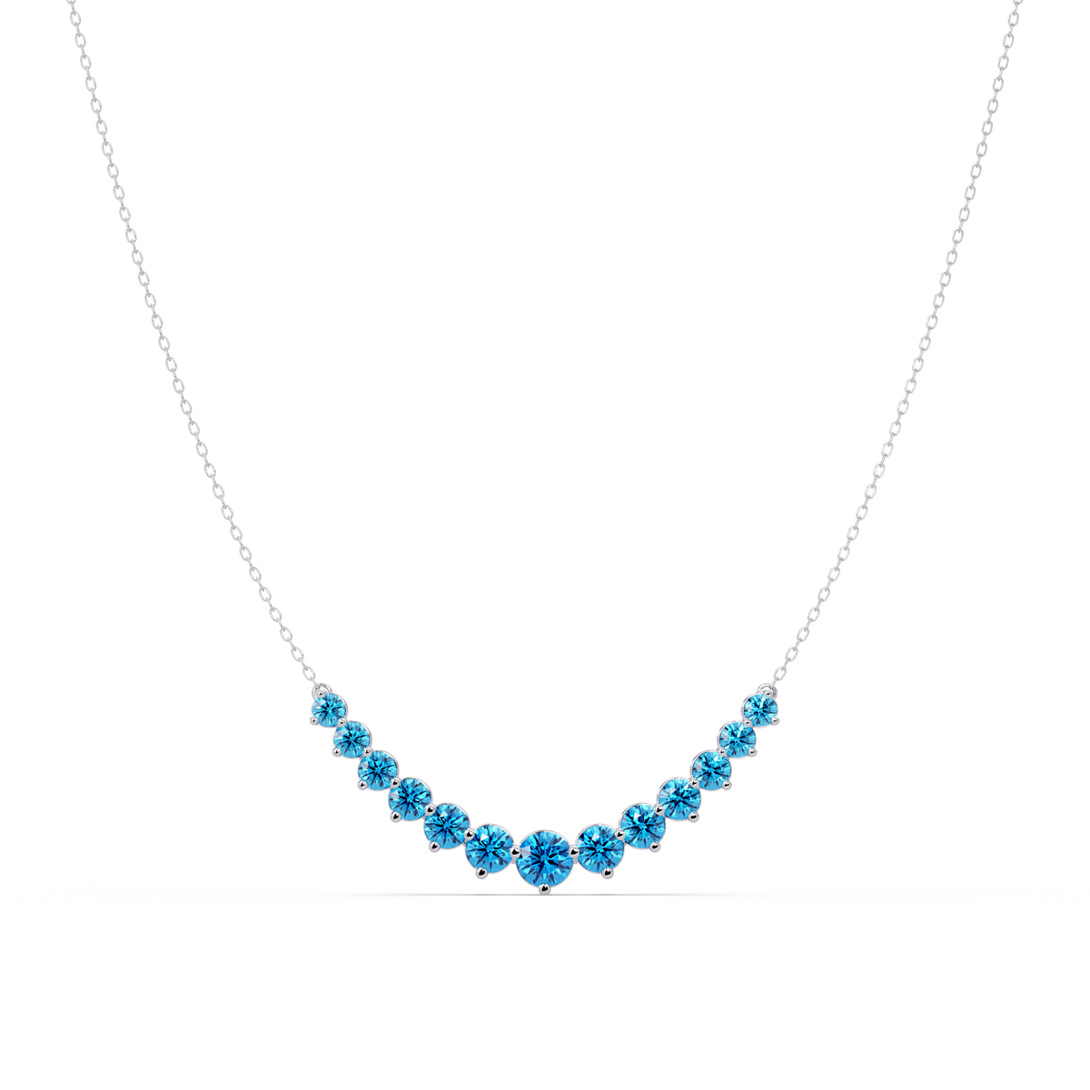 5.6 CTW Graduated Round Colorstone Necklace – CAD image 14