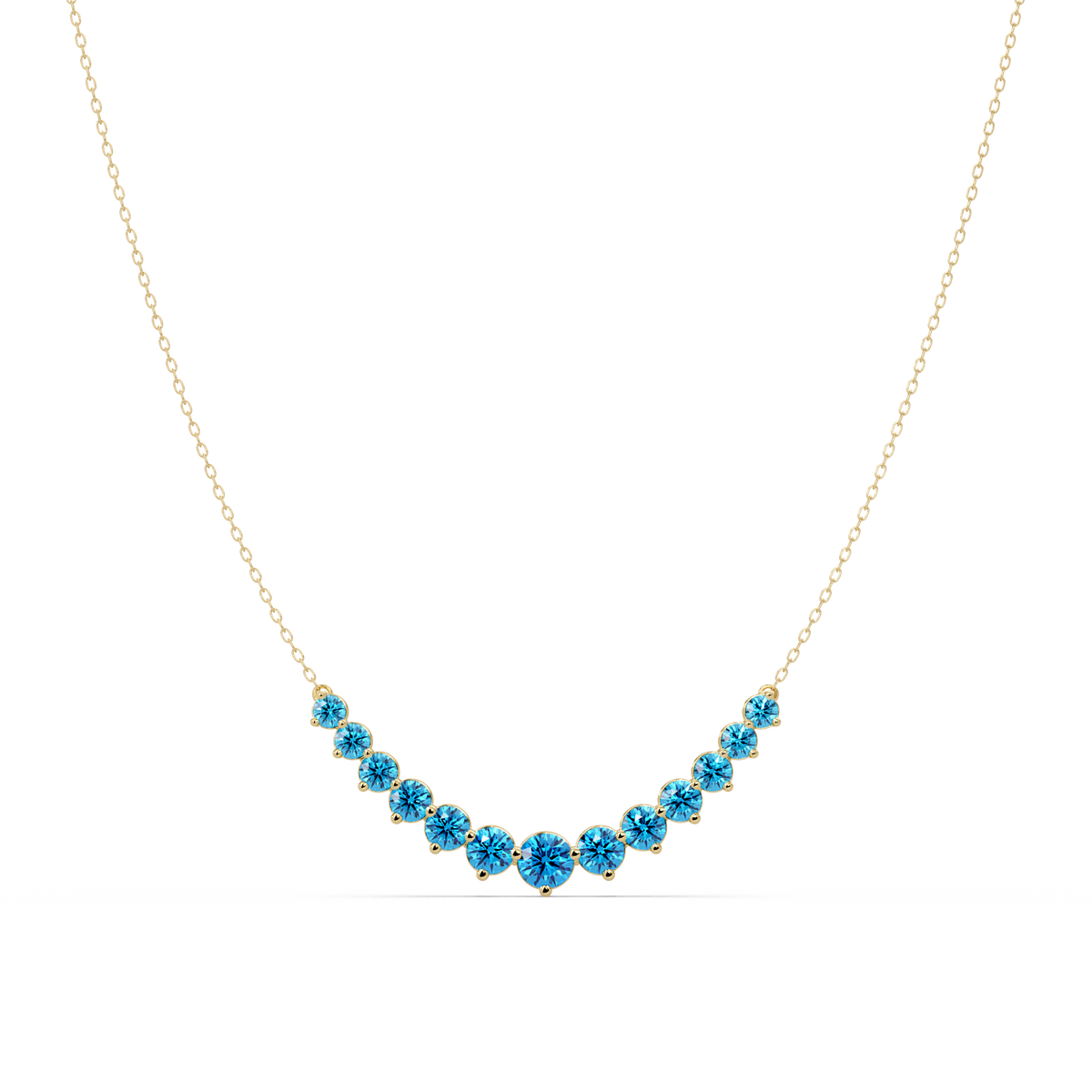 5.6 CTW Graduated Round Colorstone Necklace – CAD image 15